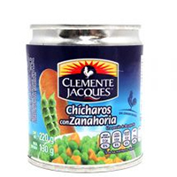 Chicharo c/zanahoria caja con 24 piezas de 220 gr