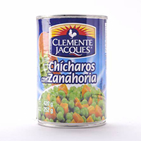 Chicharo c/zanahoria caja con 24 piezas de 420 gr