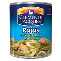 Chiles jalapeños rajas 2.8 kg