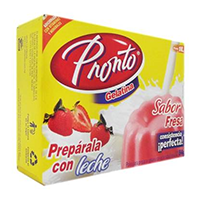 Gelatina de leche fresa